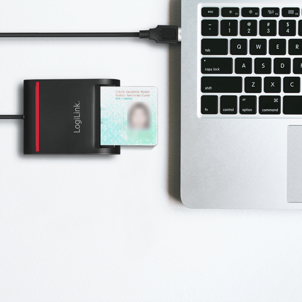 Smart ID smart chipkortlæser LogiLink USB 2.0 Understøtter eID, ePUAP, e-deklarationer Windows og Mac OS Plug & Play