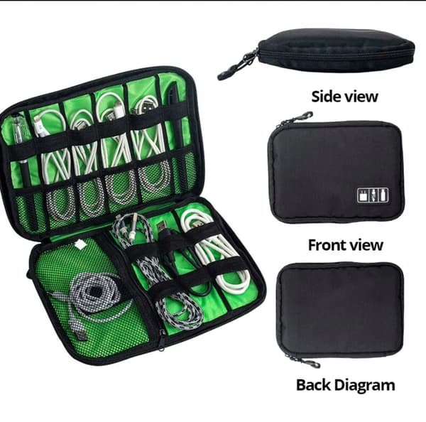 Etui Rejsetaske Organisator til opladerkabler Pose