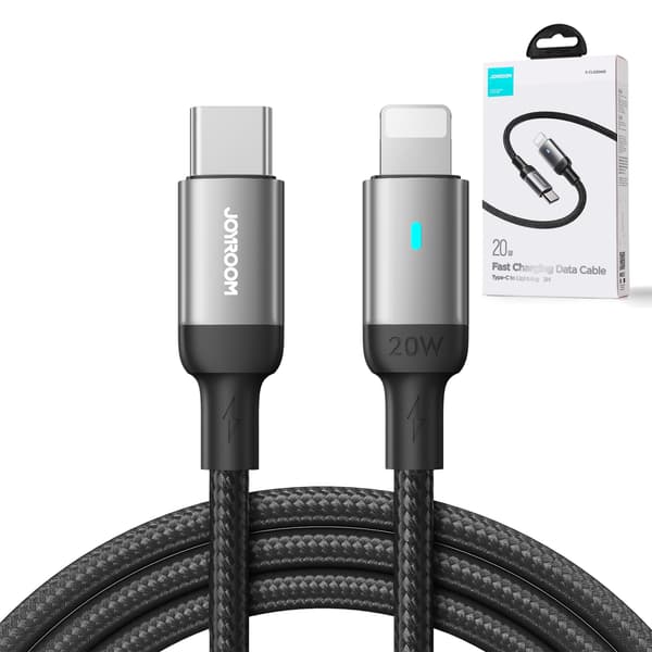 Kabel för iPhone USB-C - Lightning A10-serien 20W 1,2m svart