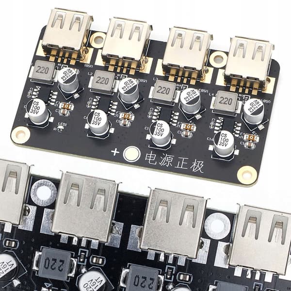 Rosfix 4-kanals spændingsomformer oplader 2.0 3.0 USB step-down