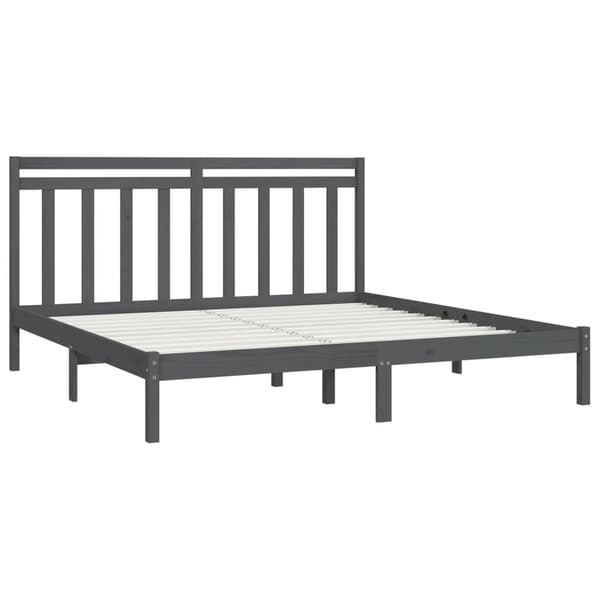 vidaXL sengestel grå massivt træ 200 x 200 cm