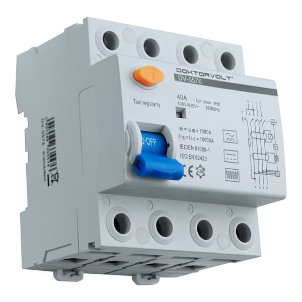 Vægboks type B differentialafbryder E-Auto 40A 30mA 4P IP20 RCD 5576