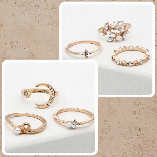 guldring sæt af guldringe moderigtige boho ringe