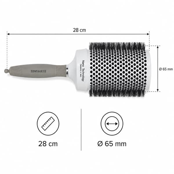 Keramisk termisk stylingborste med jonisering 65 mm NANO techno
