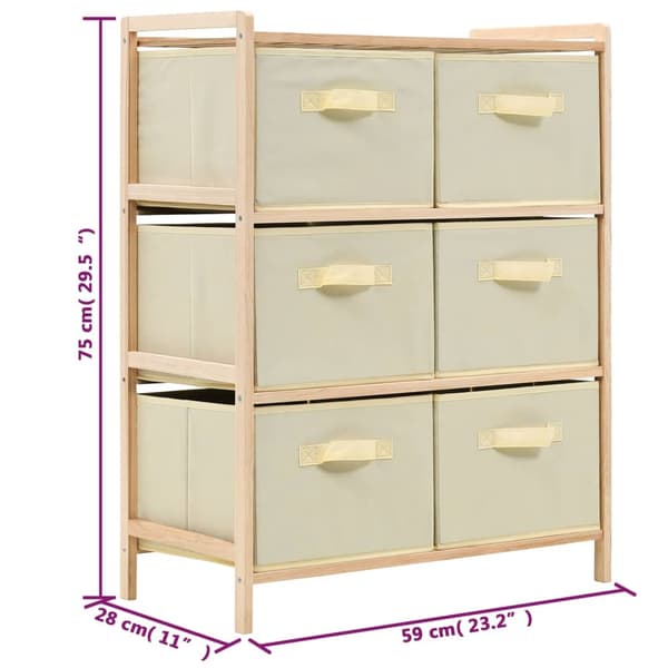 vidaXL Hylly 6 kangaskorilla setripuu beige