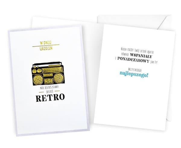 Kort B6 Retro Fødselsdag