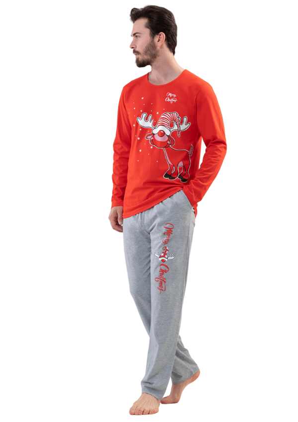 Herrpyjamas i bomull med renar Vienta M som julklapp