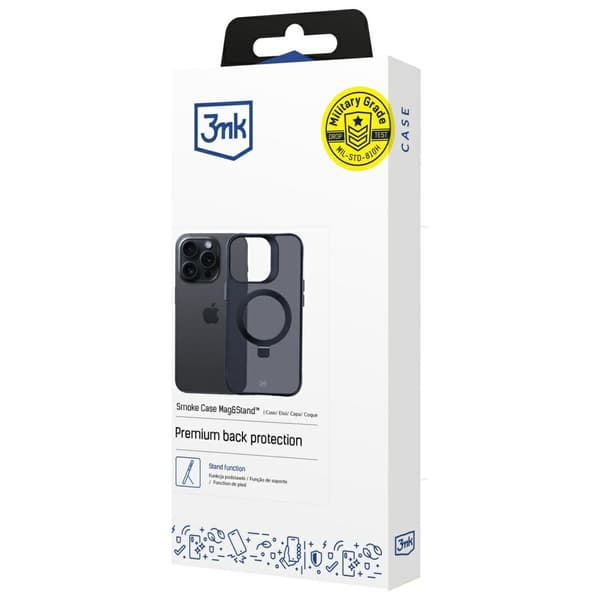 3mk Smoke Case Mag&Stand-skal för iPhone 16 Pro Max