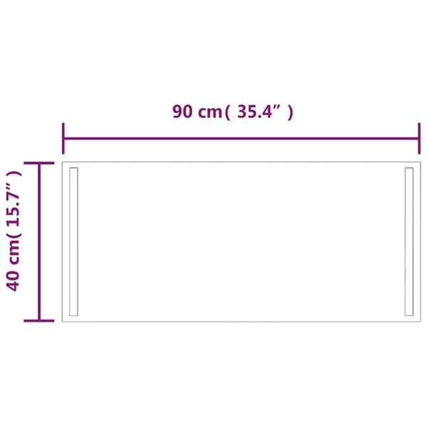 vidaXL Badrumsspegel med LED, 90x40 cm