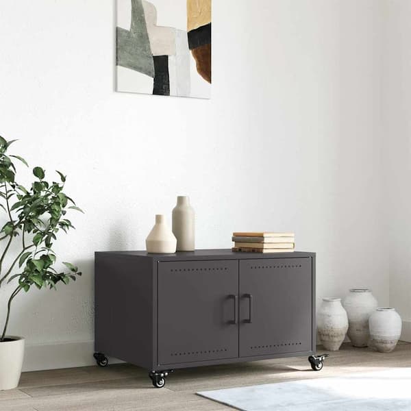 vidaXL sofabord, sort, 68x50x43,5 cm, stål