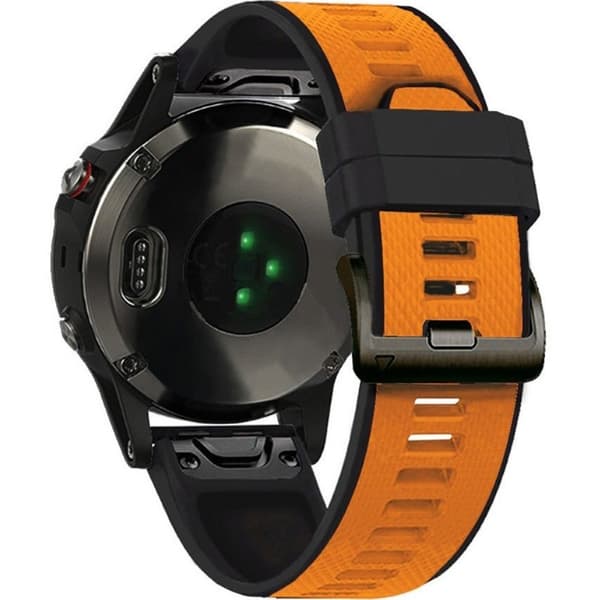 Quickfit Silikonerem 26mm til Garmin, Orange / Sort