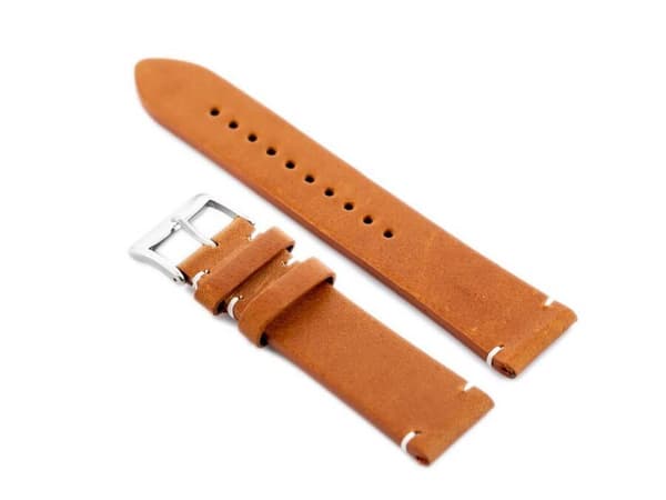 Läderrem till klocka W118 - kamel - 22mm