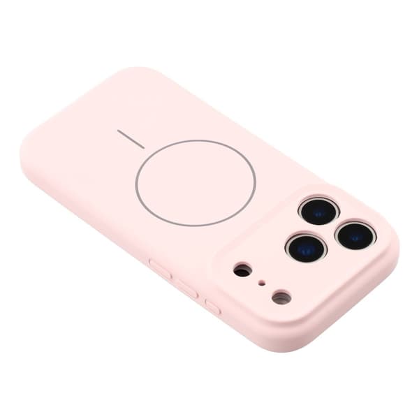 Silikonskal till iPhone 17 Pro Max - MagSafe-kompatibel, stötsäker, rosa