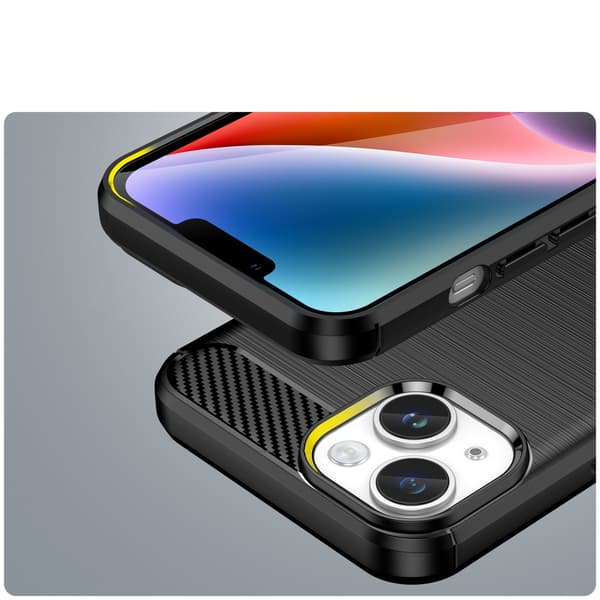 Flexibelt gelbakstycke för iPhone 14 Plus Carbon Case – svart