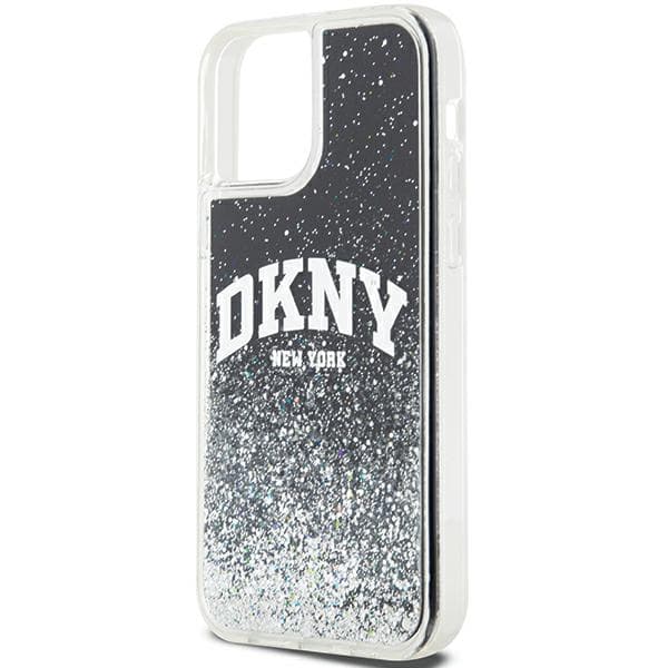 DKNY Liquid Glitter Big Logo-cover til iPhone 12/12 Pro, sort