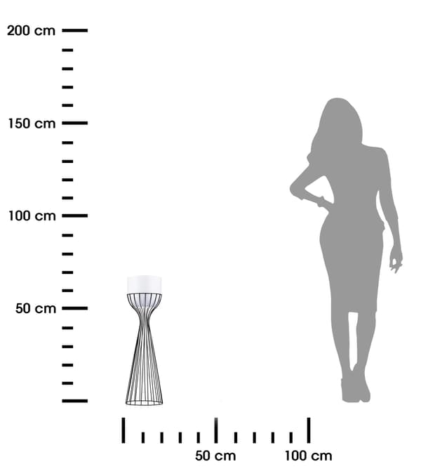 Modernt svartvitt blomställ 68 cm