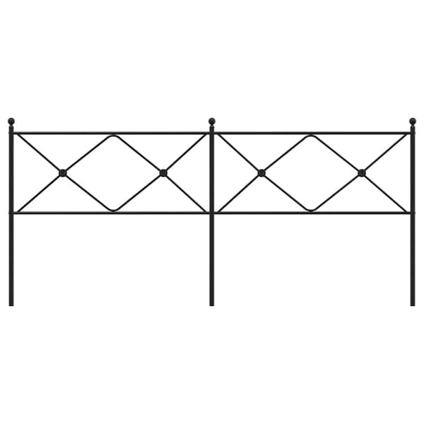 vidaXL metalsengegavl, sort, 200 cm