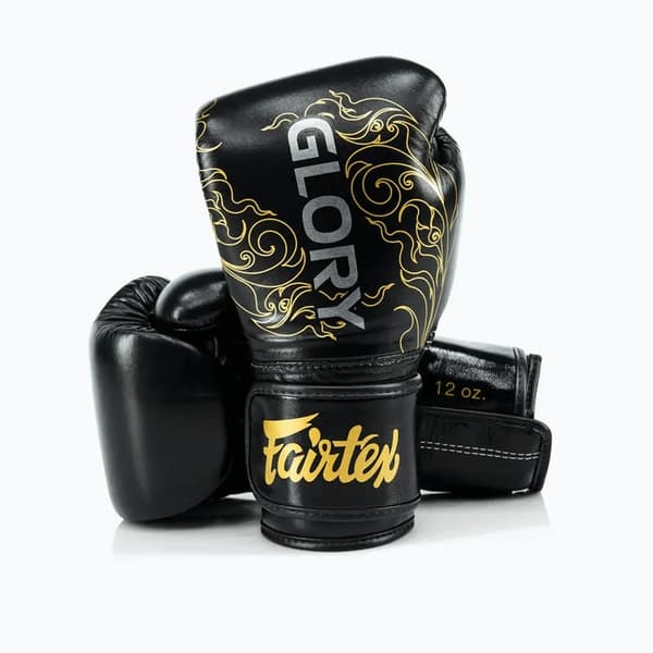 Fairtex Glory Kickboxing Konkurrence Træningsboksehandsker 10OZ Sort/Guld
