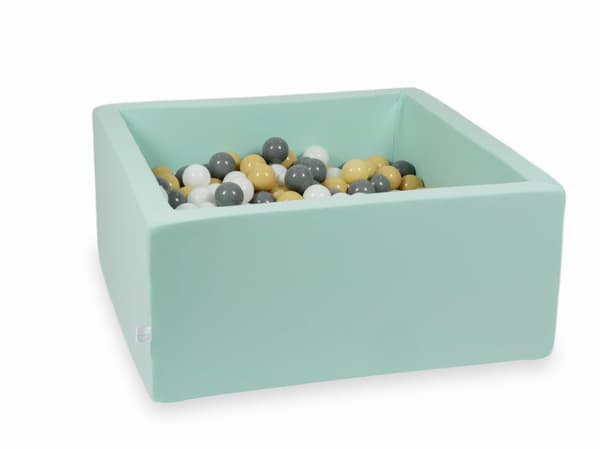 Dry mint pool 90x90x40 med 400 bolde: beige, grå, hvid