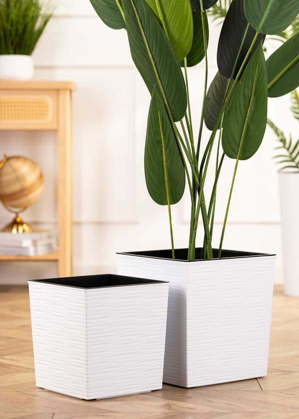 Flore Riflo blomkruka vit h30x30 cm