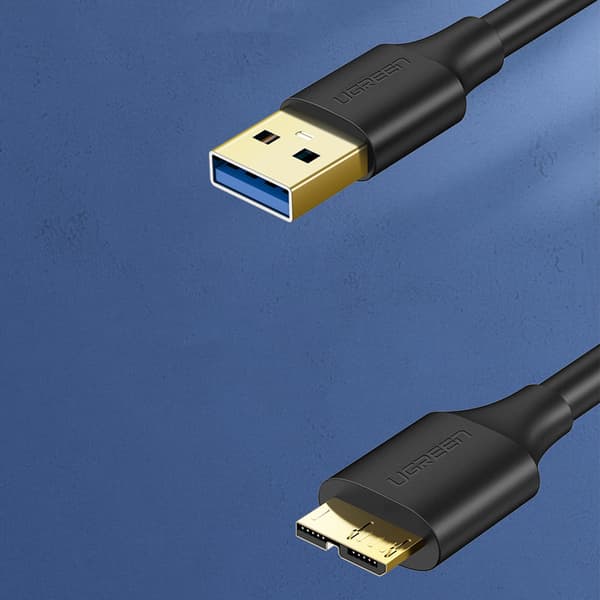 USB-A 3.0 - Micro USB-B SuperSpeed 5Gb/s 1m musta kiintolevykaapeli