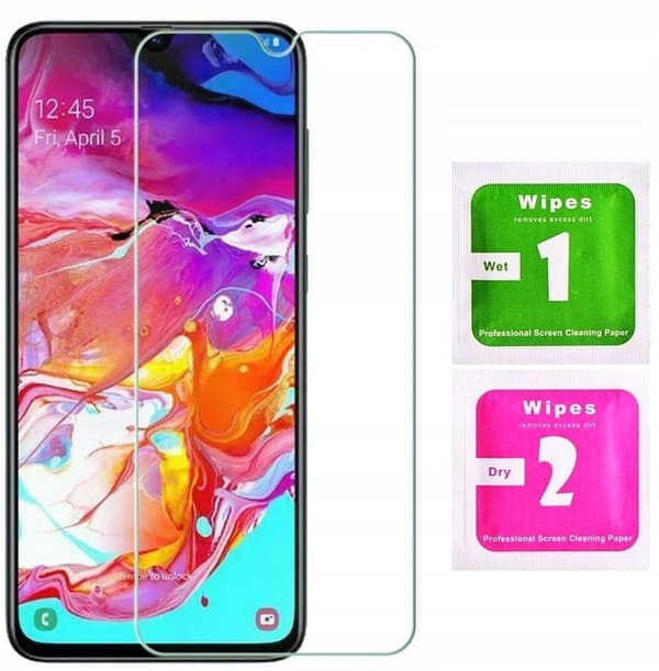 Stötsäkert skal för Samsung Galaxy A70 + Härdat glas