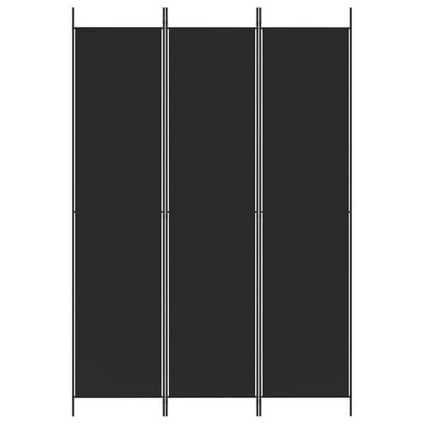 vidaXL 3-panels rumdeler, sort, 150x220 cm, stof