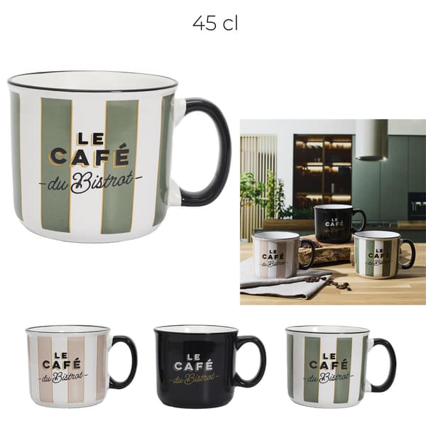 Stilfuldt Bistrot krus 450 ml sort