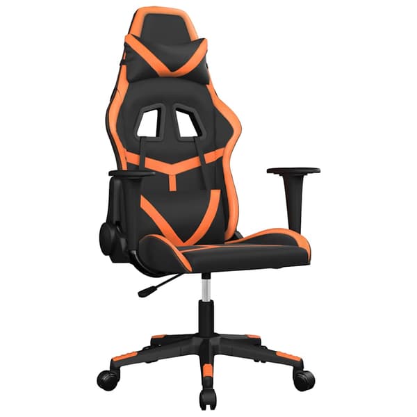 vidaXL massage-gamingstol, sort og orange, kunstlæder