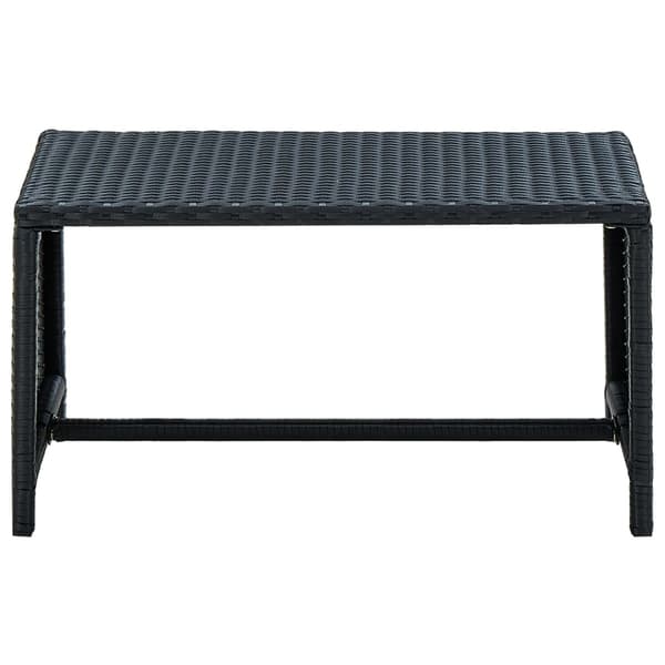 vidaXL sofabord, sort, 70x40x38 cm, polyrattan
