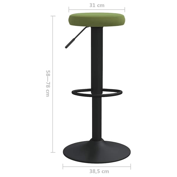 vidaXL Barstolar, set om 2, ljusgrön, klädd i sammet