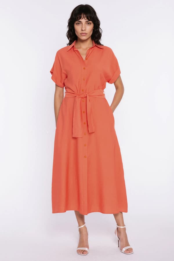 Skjortklänning - orange 36/38