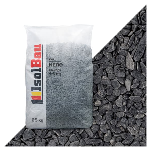 IsolBau Marmor Aggregat Marmorbitar Nero Ebano 4/8mm 25kg