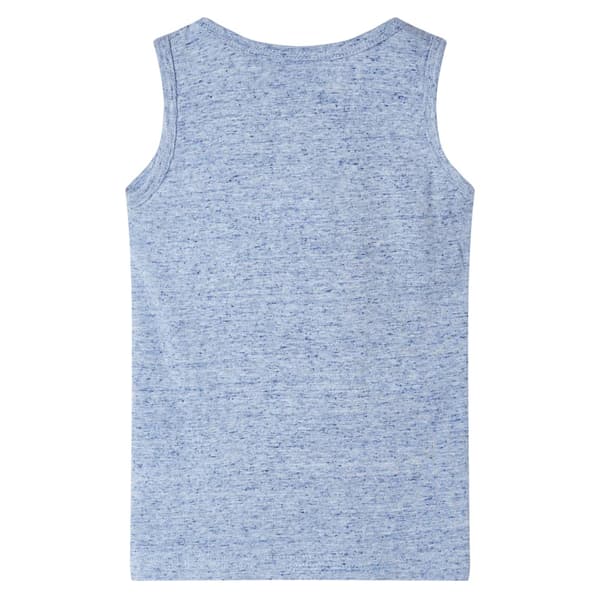 Barnärmlös T-shirt, blåmelerad, 128