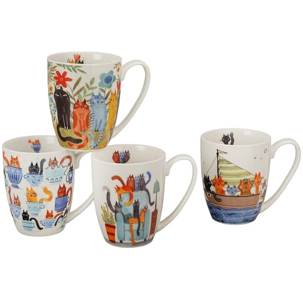 Set med 4 Cat World-muggar 4x 360 ml
