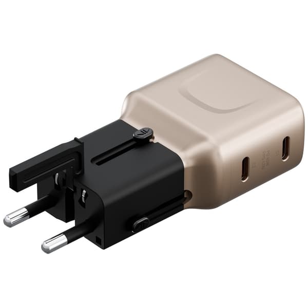 Energea TravelGo Adapter 45 2xUSB-C 45W vægoplader guld-sort