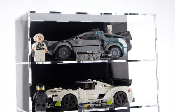 Boksdisplay til 5x Lego Speed Champions - navneskilt