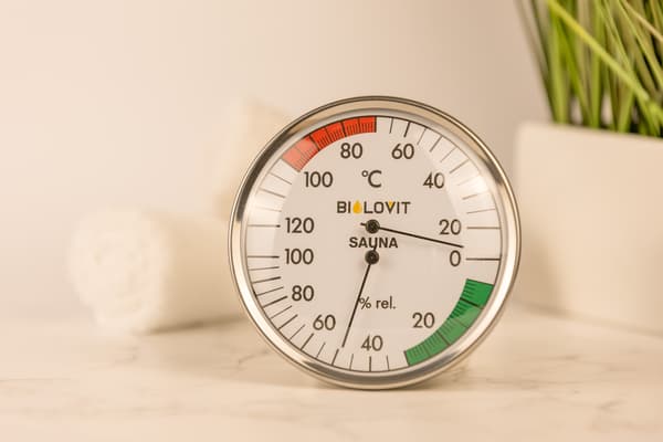 Bilovit Rundt Termometer med Hygrometer til Sauna