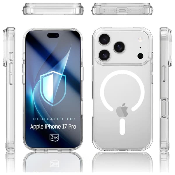 3MK Armor MagCase til iPhone 17 Pro, gennemsigtig