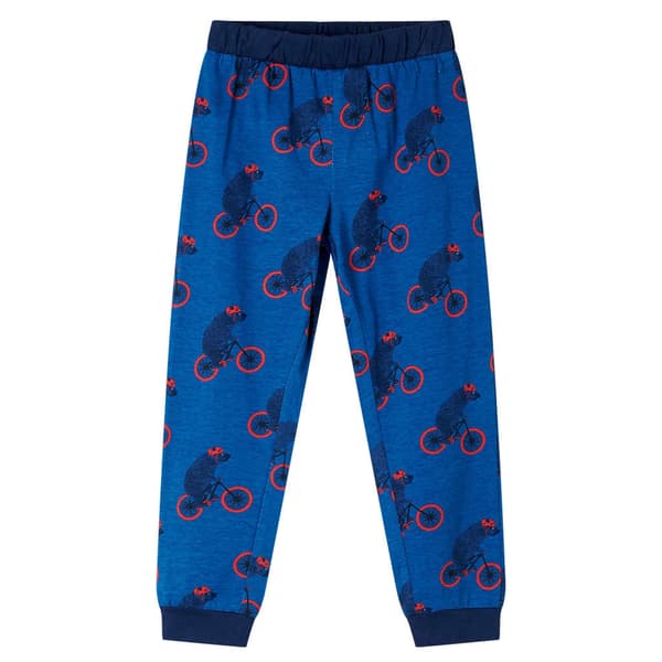 Børne pyjamas med lange ærmer, marineblå, 128