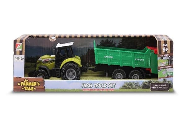 Mini-landbrugstraktor med trailer