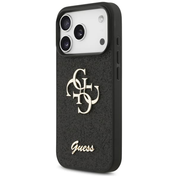 Guess Fixed Glitter Big 4G cover til iPhone 17 Pro, sort