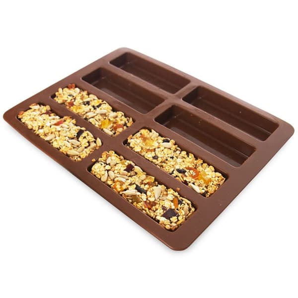 SILIKONEFORM TIL MÜSLIBARER, CHOKOLADE, PRALINE, SILIKONEBRUN 22