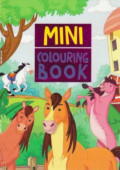 MINI Målarbok HÄSTAR målar- och aktivitetsbok 16 sidor