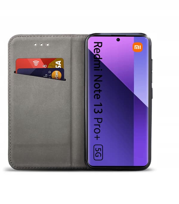 Etui til Xiaomi Redmi Note 13 Pro Plus 5G SMART MAGNET BOGETUI + GLAS