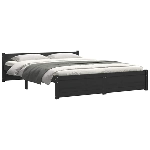 vidaXL sengestel sort massivt træ 140 x 190 cm