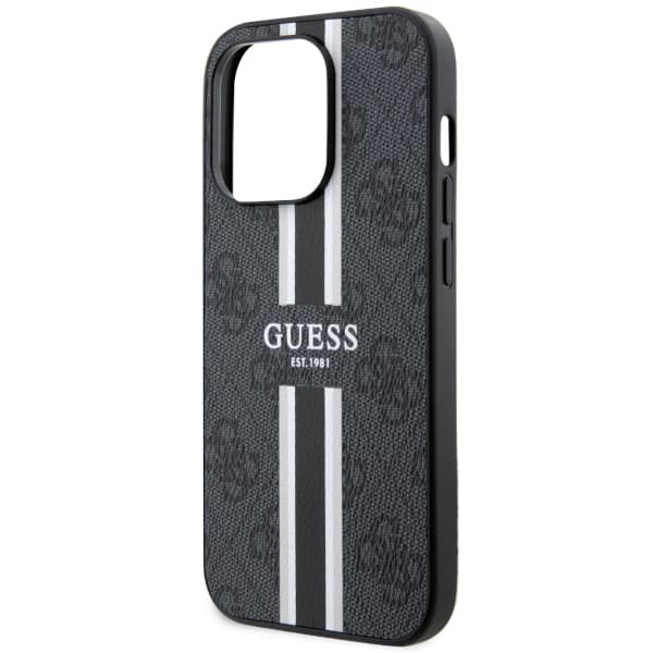 Guess 4G Printed Stripes MagSafe-etui til iPhone 14 Pro Max, sort