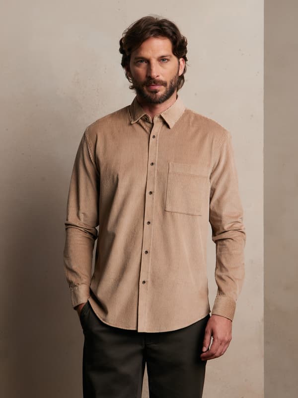 BEIGE SKJORTE MED LANGÆRM XXL