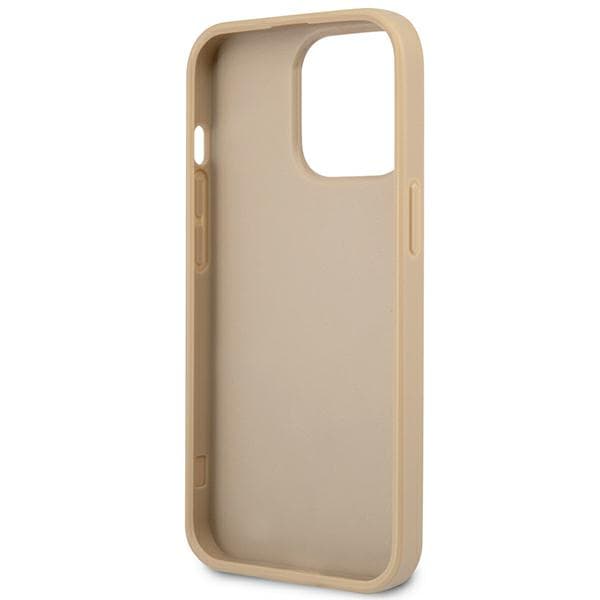 Guess Saffiano Triangle Logo-etui til iPhone 14 Pro, Beige