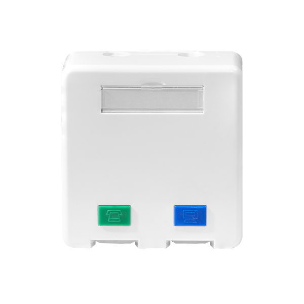 LogiLink Surface-Mounted Box 2 Keystone Module RJ45 USB Cat.6A Snap-in Valkoinen